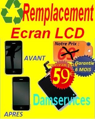NOUVEAU PRIX REMPLACEMENT ECRAN LCD IPHONE fdp incl