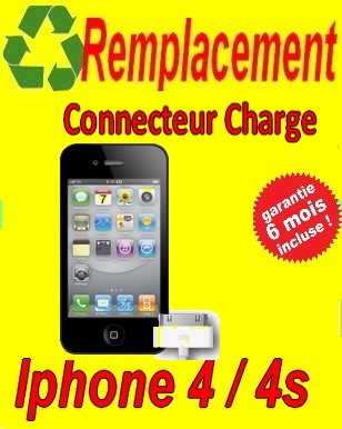 remplacement connecteur charge iphone 4s